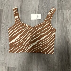 Brown and White Zebra Print Women's Top